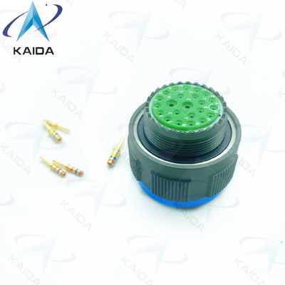 500V Cadmio verde oliva MIL-DTL-38999 Serie 3 Contatti Crimp Gold 23 Pini maschili Serie D38999/26WE99PN.8D