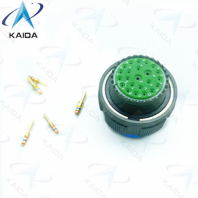 500V Cadmio verde oliva MIL-DTL-38999 Serie 3 Contatti Crimp Gold 23 Pini maschili Serie D38999/26WE99PN.8D