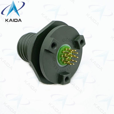 8D Serie 500 Cicli Receptacle Short PCB Tail. 8D8711C11W35PN Olive Green Cadmium.Double Flange Jam Nut Receptale