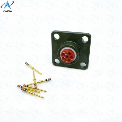 Presa con montaggio a crimpare in lega di rame da 7,5 A Termoplastica placcata in oro.MS27508E8B35P.Presa con montaggio su scatola.JTP02