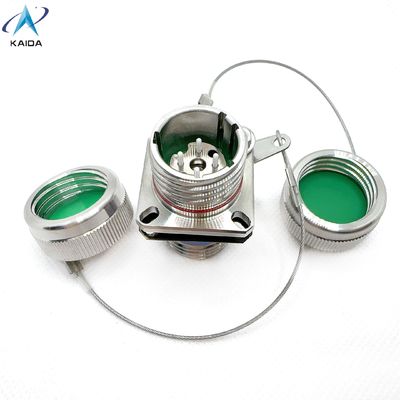 Connettori di fibra ottica a sospensione libera con terminale di saldatura e contenitore ermetico montato in J599A8 20KC04C1N-S.