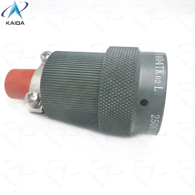 Connettore elettrico circolare sicuro e durevole -55C a 125C per applicazioni industriali, Y50EX-1404TK02L, Spina serie Y50EX con serracavo diritto, Anodizzato verde oliva