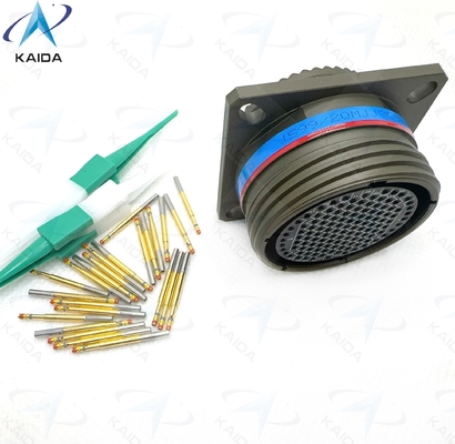 Valore nominale di tensione 500V MIL-DTL-38999 Serie Ⅲ Finitura contatti oro per prestazioni. Guscio composito verde oliva cadmio. D38999/20MJJ35SN 128 Pin femmina
