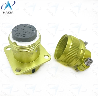 Connettore elettrico circolare ZH23-10/18P-2-B con intervallo di temperatura da -55°C a 125°C. Morsetto per cavo diritto, alluminio anodizzato