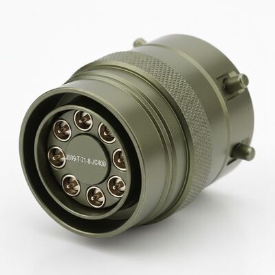 Connettore circolare personalizzato in alluminio MIL DTL 38999 con 8 pin applicabile ai contatti RF.J599-T-21-8-JC400