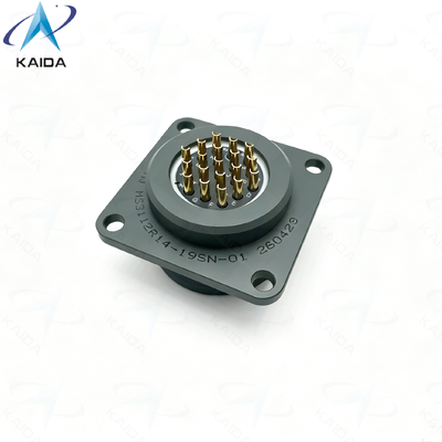 Tipo di contatto per saldatura MIL-DTL-26482 Serie I Collegatore circolare con tensione nominale di 500 V.Custom Square Flange Receptacle.MS3112R14-19SN-01