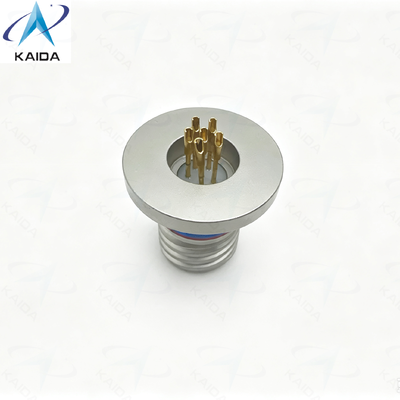 Connettore MIL DTL 38999 Serie III con attacco saldato ermetico. D38999/27NA35PN. Acciaio inossidabile passivato.